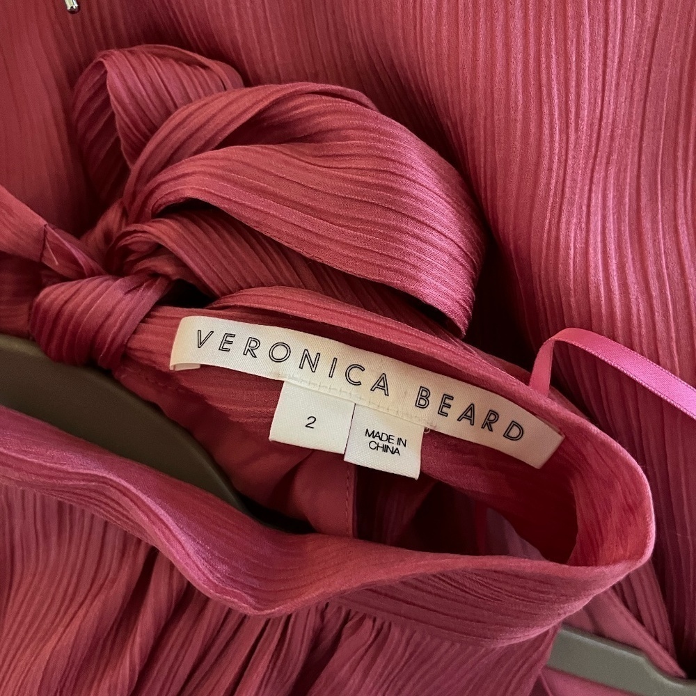 VERONICA BEARD | Gabriella Cotton Silk Halter Dress in Pink Sherbert | Size 2 - Picture 11 of 13